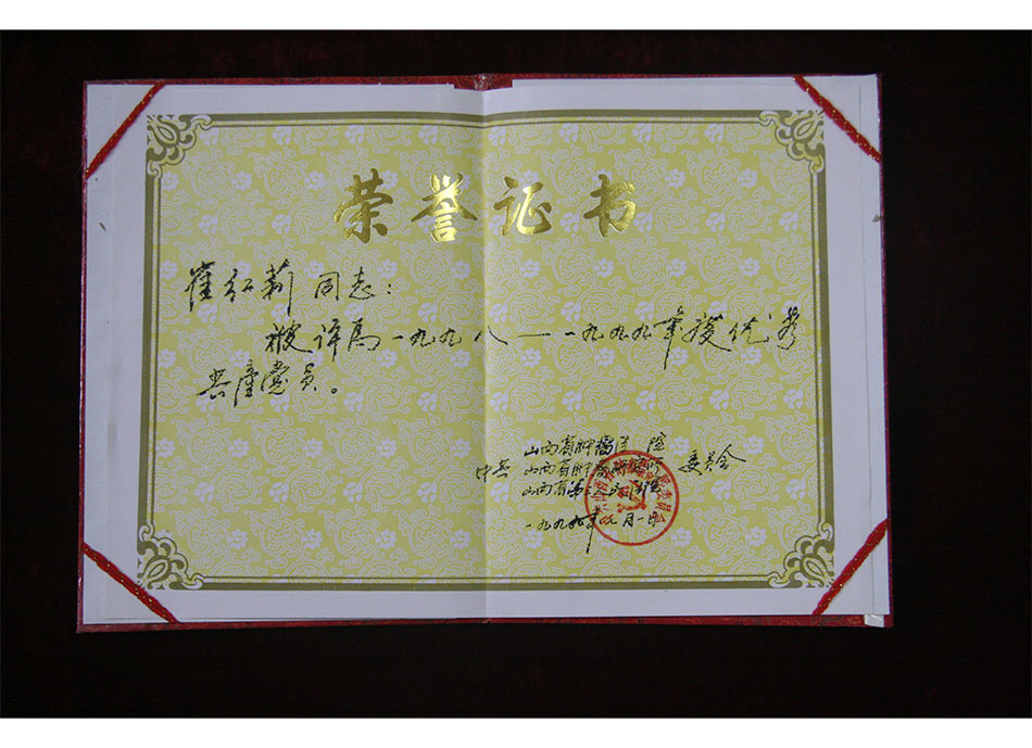 院级个人荣誉1999年1月1日崔红莉同志被评为98-99年度#共产党员